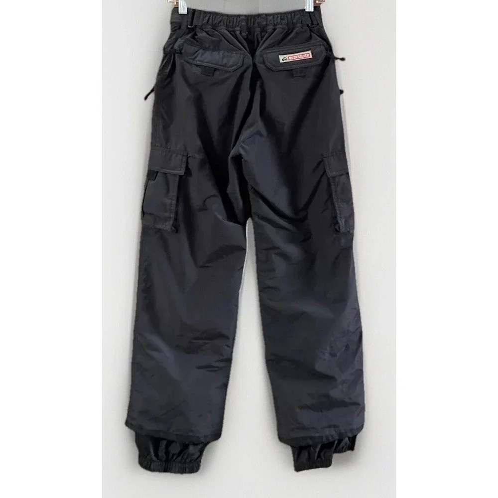 Boys Quiksilver Boardwear Lined Cargo Nylon‎ Snow Pants Relaxed Fit Pockets Med
